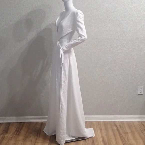 BCBG MaxAzria Runway White Sequined Dress - Picture 9 of 17